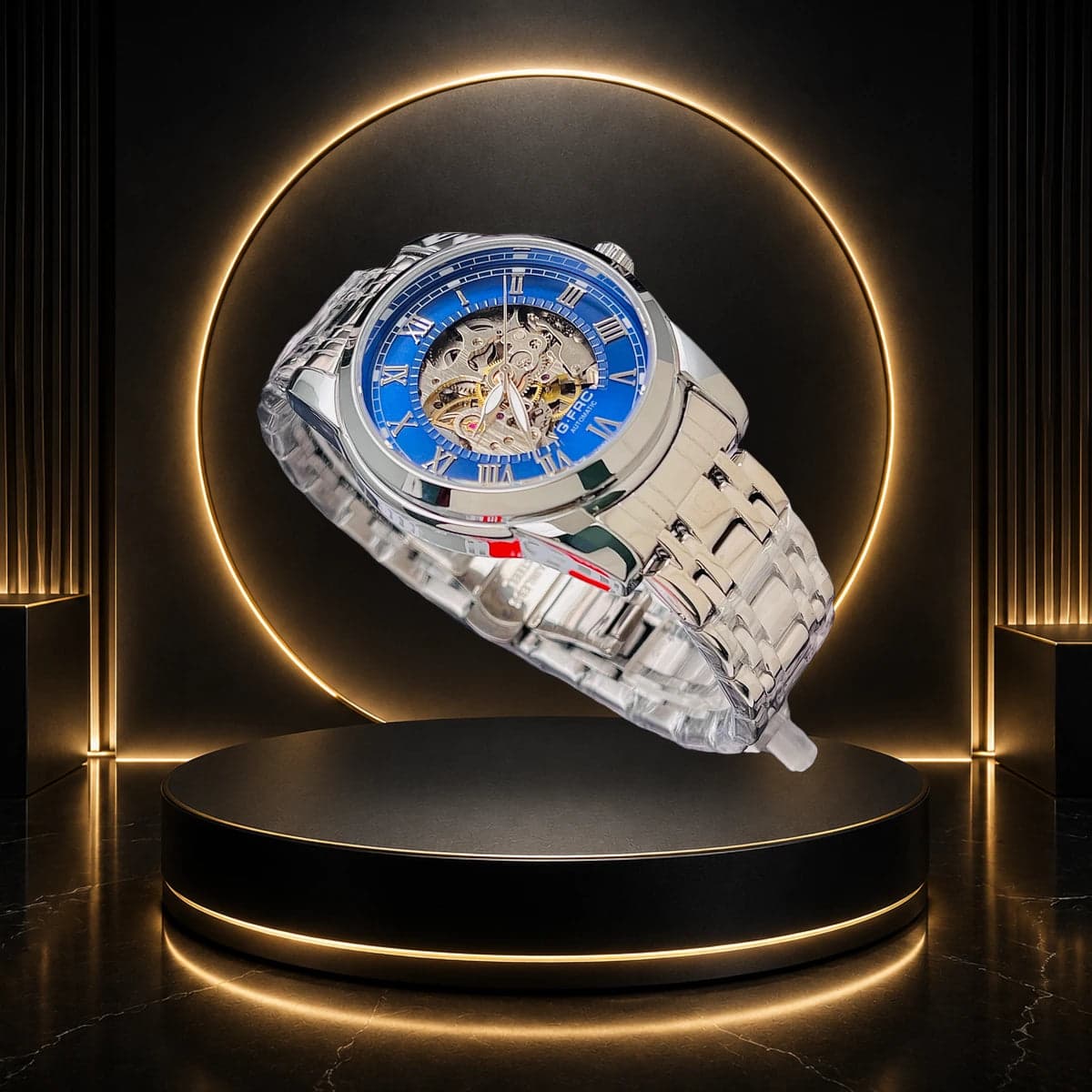 Reloj Automatico Esqueleto Numeros Romanos