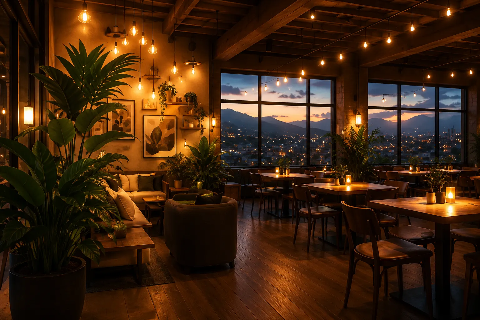 Interior cálido de un local para experiencias